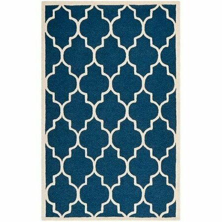 SAFAVIEH Cambridge Hand Tufted Rectangle Rug- Navy - Ivory- 11 ft. 6 in. x 16 ft. CAM134G-1216